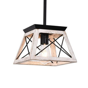 lot 49810 image: 1-Light White Antique Square Coastal Chandelier Pendant