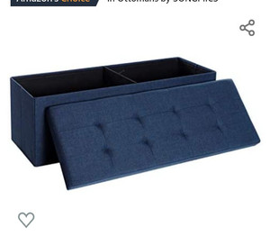 lot 49857 image: SONGMICS 43 Inches Folding Storage Ottoman Bench