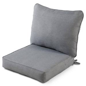 lot 49863 image: Greendale Home Fashions 25 in. x 47 in. 2-Piece Deep Seating Outdoor Lounge Chair Cushion Set in Heather Gray