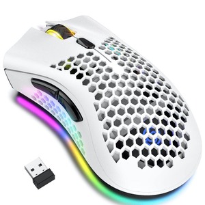 lot 24516 image: Lightweight Wireless Gaming Mouse, 2.4G Wireless Rechargeable, White - Retail $19.98