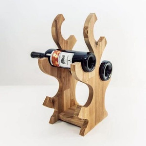 lot 24517 image: Wine Rack - Wooden Table Wine Bottle Rack - Retail $61.11