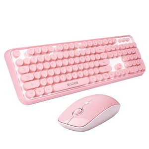 lot 24519 image: SADES -  Wireless Keyboard and Mouse Combo  for PCLaptopMac, Pink - Retail $38.99