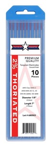 lot 24525 image: 2% Thoriated TIG Welding Tungsten Electrodes 18in. Red EWTh-2, (Set of 3) -  Retail $77.97