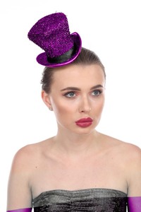 lot 24559 image: Western Fashion - Leprechaun Mini Shiny Hat, Purple - Retail $12.99