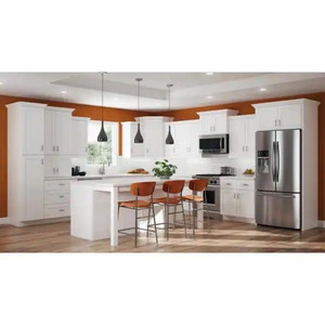 lot 24473 image: Vesper - White Shaker Assembled Plywood Wall Kitchen Cabinet with Soft Close (30 in. x 36 in. x 12 in.) -  Retail $371.00