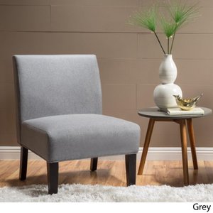 lot 25230 image: Kassi Contemporary Favric Slipper Accent Chair Grey- Retail$132.99