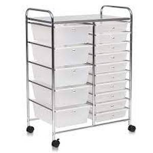 lot 25204 image: 15-Drawer Utility Organizer Rolling Cart with Wheels- Retail$87.99