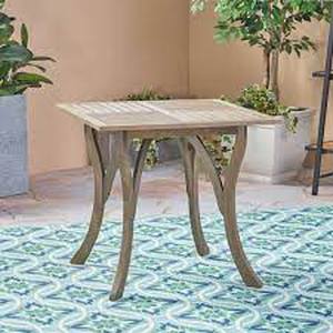 lot 25207 image: Ferris Outdoor Acacia Wood Grey Finish Table