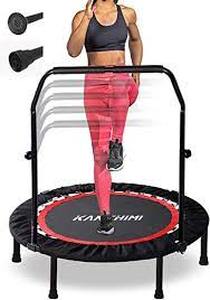 lot 25212 image: Kanchimi 40 In. Folding Fitness Trampoline with Handle Bar