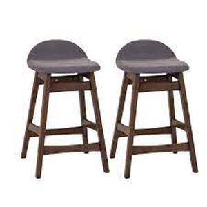 lot 25233 image: Space Savers Modern Upholstered 24 Inch Counter Height Barstool (Set of 2)- Retail$206.49