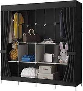 lot 25261 image: Accstore Portable Wardrobe 4 Hanging Rail - Black
