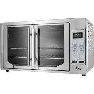 lot 7955 image: Oster TSSTTVFDDG-B French Door Toaster Oven, Extra Large, Black