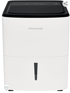 lot 7968 image: Frigidaire Dehumidifier, Low Humidity 22 Pint Capacity with a Easy-to-Clean Washable Filter and Custom Humidity Control for maximized comfort, in White - retails $270