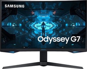 lot 7974 image: Samsung - Odyssey G7 32 LED Curved QHD FreeSync and G-SYNC Compatible Monitor with HDR (DisplayPort, HDMI) - Black