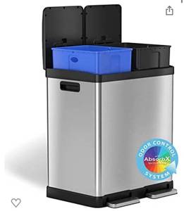 lot 8005 image: SoftStep 16 Gallon Step Trash Can & Recycle Bin