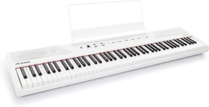 lot 8028 image: Alesis Recital White 88 Key Digital Electric Piano  Keyboard with Semi Weighted - retails $229.00