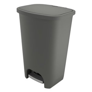 lot 8035 image: Glad Plastic Step Trash Can, 20 Gallon, Gray