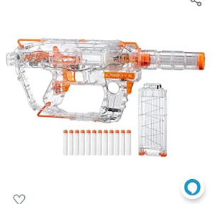 lot 8039 image: Nerf Modulus Ghost Ops Evader Motorized Blaster -- Light-Up See-Through Blaster and Barrel Extension, Includes 12 Official Nerf Elite Darts