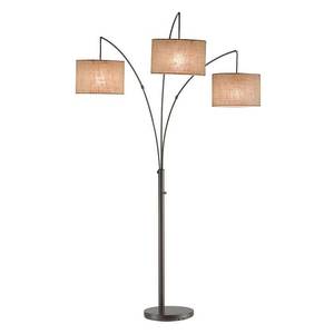 lot 8063 image: Adesso Trinity Arc Lamp, Antique Bronze