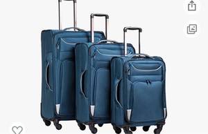 lot 8070 image: Coolife Luggage 3 Piece Set Suitcase Spinner Softshell lightweight