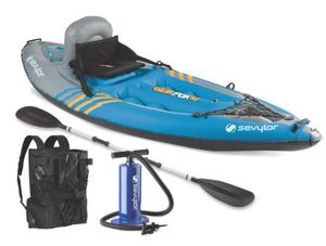 lot 7976 image: Sevylor Quikpak K1 One Person Kayak, Inflatable - Retails $160