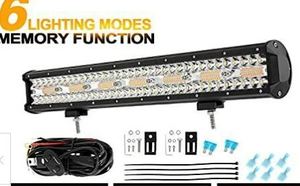lot 8000 image: Auxbeam 20 Inch LED Light Bar Strobe Lights