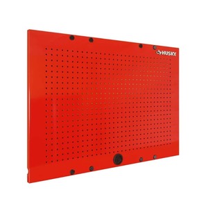 lot 24526 image: Husky - 2-Pack Steel Pegboard Set in Red (36 in. W x 26 in. H) for Ready-to-Assemble Steel Garage Storage System - Retail $79.99