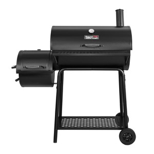 lot 24628 image: Royal Gourmet - Charcoal Grill with Offset Smoker, 800 Square Inches, Black, Backyard Cooking - Retail $127.00