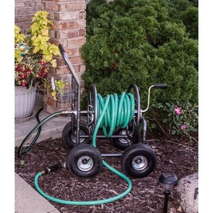 lot 24614 image: Backyard Expressions - Hose Cart with 4 Wheels Gray - - Retail $119.99