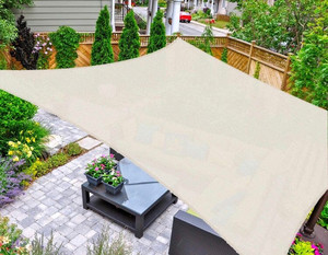 lot 12036 image: AsterOutdoor Sun Shade Sail Rectangle 16 x 20 UV Block Canopy for Patio Backyard Lawn Garden Outdoor Activities, Cream