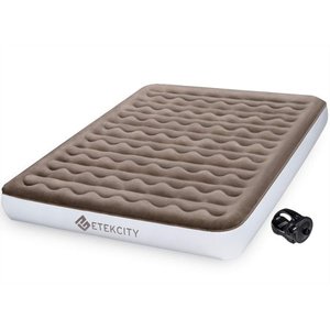 lot 22867 image: Etekcity Upgraded Queen Size Camping Air Mattress Blow Up Bed Inflatable Mattress Raised Airbed with Rechargeable Pump for Guest, Camping, Height 9, 2-Year Warranty, Storage Bag