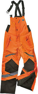 lot 22869 image: Ergodyne GloWear 8928 Insulated Thermal Bib Overalls, High Visibility, Weather-Resistant