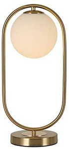 lot 22879 image: KCO Lighting Modern Bedside Night Lamp Mini Gold Table Light Metal Brass Finished Bedside Desk Lamp with Milky White Shade for Living Room Bedroom (Bronze, Oval)