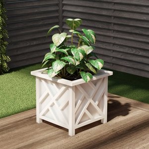 lot 22887 image: Plant Pot Holder, Planter Container Box by Pure Garden, White