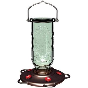 lot 22896 image: More Birds Vintage Glass Bottle Hummingbird Feeder, 20-Oz Nectar Capacity