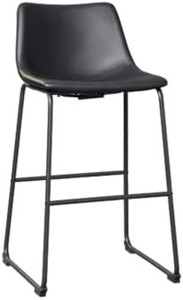 lot 32148 image: Signature Design by Ashley Centiar Urban Industrial 28.75 Pub Height Bucket Seat Barstool, 2 Count, Black