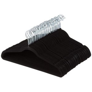 lot 32151 image: Velvet Suit Clothes Hangers, 100-Pack, Black