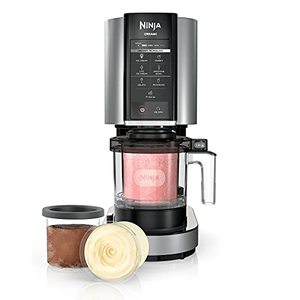 lot 32167 image: Ninja NC301 CREAMi Ice Cream Maker, for Gelato, Mix-ins, Milkshakes, Sorbet, Smoothie Bowls & More, 7 One-Touch Programs, with (2) Pint Containers & Lids, Compact Size, Perfect for Kids, Silver