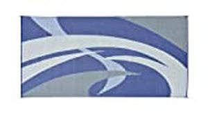 lot 32186 image: Reversible Mats 159183 BlueBlackGrey 9x18 RV Patio Mat