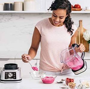 lot 42183 image: Ninja SS351 Foodi Power Pitcher System, Smoothie Bowl Maker, 4in1 Blender  Food Processor, Single Serve Blender 1400WP smartTORQUE 6 Auto-iQ Presets