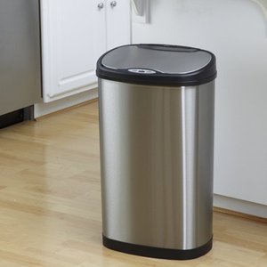 lot 12065 image: Rectangular Motion Sensor Trash Can, 13.2 Gallon