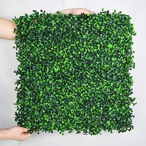 lot 62580 image: Pcs 20X20 Boxwood Hedge Panels Green Wall, Greenery Wall Panels, Grass Wall Backdrop Panels UV-Protected Outdoor Wall Decor Greenery Backdrop