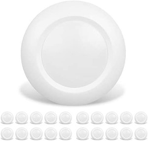 lot 62585 image: JULLISON 20 Packs 6 Inch LED Low Profile Recessed & Surface Mount Disk Light, Round, 15W, 900 Lumens, 4000K Cool White, CRI80, Driverless Design, Dimmable, ETL Listed, White  (40 pieces)