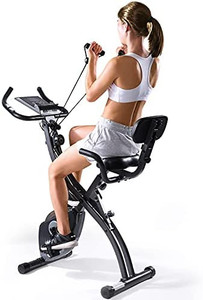 lot 62590 image: Bar Wing Exercise Bike-Indoor Cycling Stationary Bike Folding Magnetic Upright Bike Recumbent 3-in-1 Fitness Bike with Pulse Sensor for Adult Teenager Woman