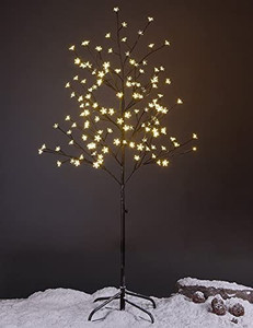 lot 62618 image: Lightshare 5FT 128LED Star Light Tree, Warm Light, Brown