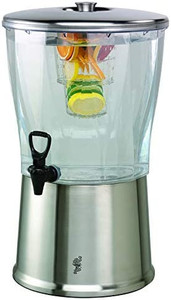 lot 62629 image: Service Ideas CBDRT5SS Beverage Dispenser, Round, 5 Gallon, Stainless Steel wInfuser Tube, Silver