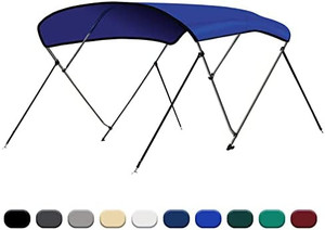 lot 62638 image: Leader Accessories 10 Colors 3 Bow Bimini Top Boat Cover 4 Straps for Front and Rear Includes Mounting Hardwares with 1 Inch Aluminum Frame