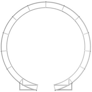 lot 62644 image: 6.5 Ft Round Metal Arch Garden, Arbor for Garden, Indoor and Outdoor, Party Decoration, Easy Assembly (with Support Legs, Ground Anchors, Screwdriver), Yellow (Stock photo is different from actual product)