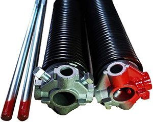 lot 62651 image: ZhenT Garage Door Torsion Springs 2 (Pair) with Non-Slip Winding Bars, Coated Torsion Springs with a Minimum of 10,000 Cycles (0.250 X 2 X 28)