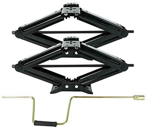 lot 62658 image: 5000 lb Lift 24 RV Stabilizing Scissor Jack, Scissor Lifting Jacks wHandle for Pop-Up Camper and Travel Trailer